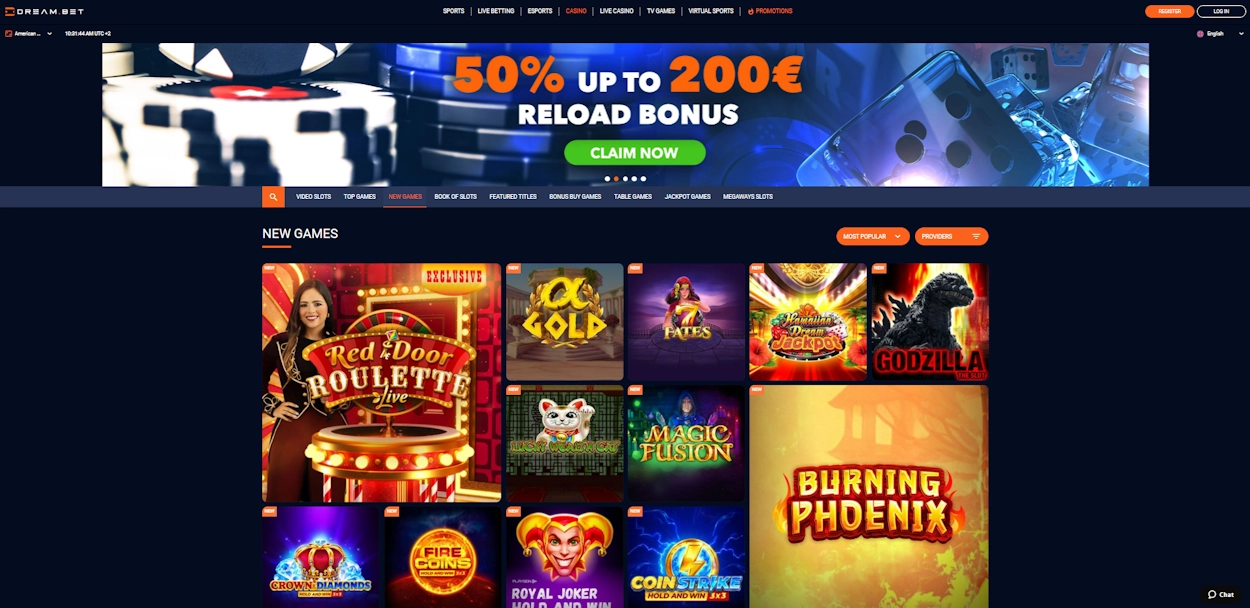 DreamBet Casino Review | 100% up to 450€ | April 2026 » Online Casino ...
